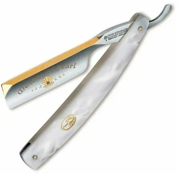 Бритва опасная Mother of Pearl 2.0, 6/8 рукоять перламутр, сталь O1