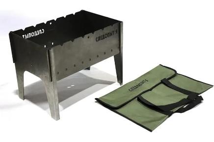 Мангал Следопыт складной 490х310х370мм, толщина 2мм без шампуров, в сумке