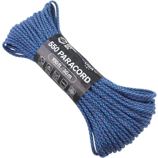 Шнур Paracord 550 Atwoodrope 100ft (Blue spec)