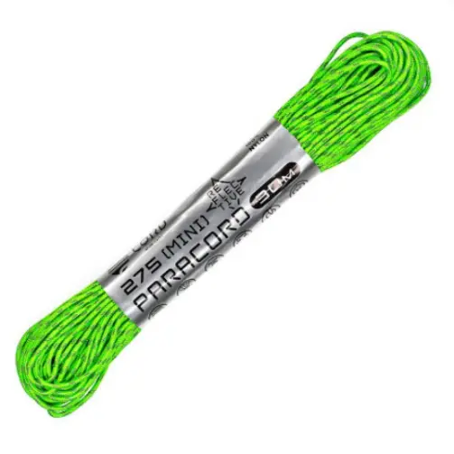 Паракорд 275 (мини) Cord nylon 30м RUS  световозвращающий Neon Green