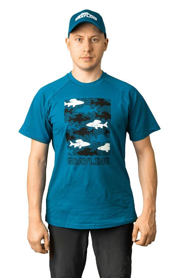 Футболка Grayling Fishes (хлопок, синий)