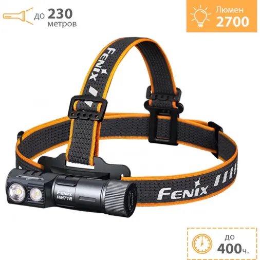 Фонарь налобный Fenix HM71R мультифонарь