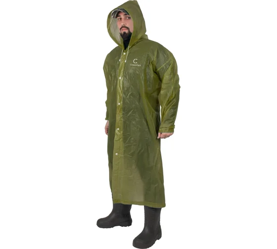 Плащ-дождевик Следопыт, EVA, 72х125см, на кнопках с кап., цв army green