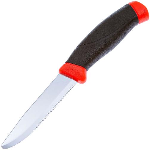 Нож Morakniv Companion F Rescue, серрейтор нержавеющая сталь, прорезиненная рукоять