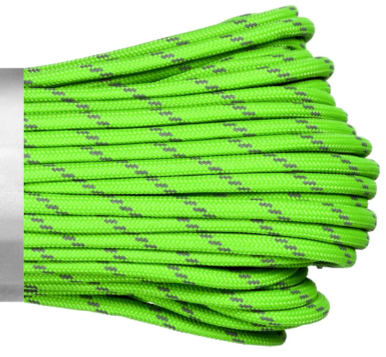 Паракорд 550 Cord nylon 30м RUS  световозвращающий Lime