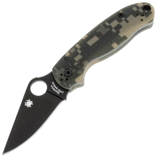 Нож складной Spyderco Para 3 G-10 Camo, клинок черный, C223GPCMOBC