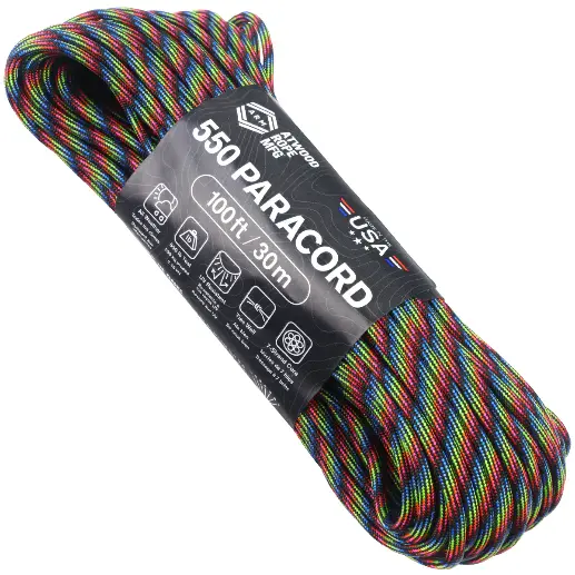 Шнур Paracord 550 Atwoodrope 100ft (Dark stripes)