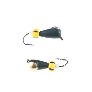 Капля с петлей черная с эксцентриком желтым 6х2,5мм 633P2