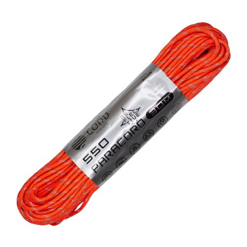 Паракорд 550 Cord nylon 30м RUS  световозвращающий neon orange