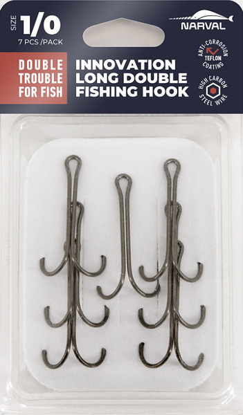 Двойные крючки Fishing Long Double Trouble Teflon Coating