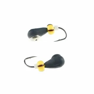 Капля с петлей с коронкой с бисером желтым 6х2,5мм 613Q2