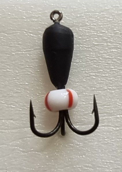 Черт черный с бисером белым 6х2мм 1321P4