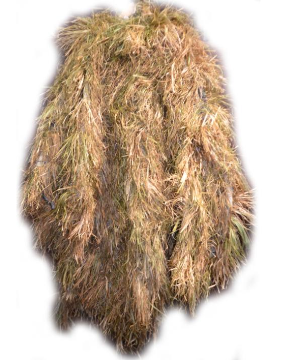 Накидка маскировочная пончо Супершрек бурьян (крашенный) сетка