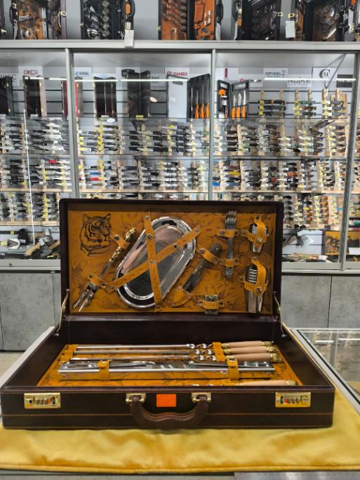 Набор Эксклюзив кожа лимон с рисовкой, 6 персон