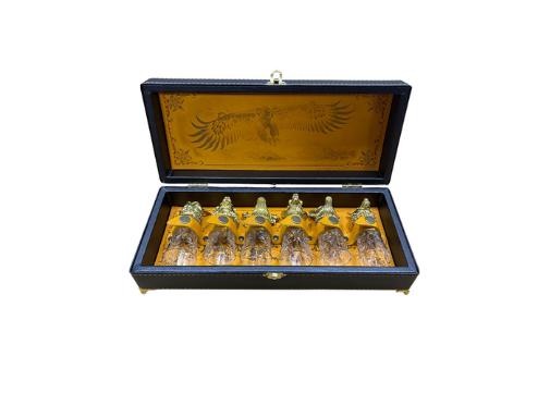 Чарки Русская охота рыжая кожа №1