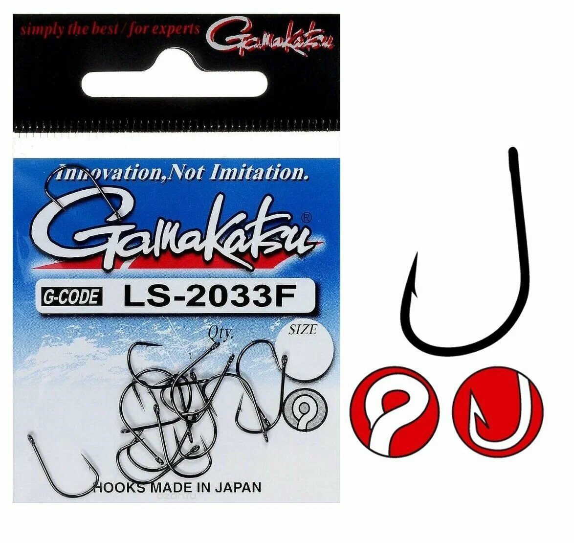 Крючок Gamakatsu Hook LS-2033F Ring Eye Serie Black