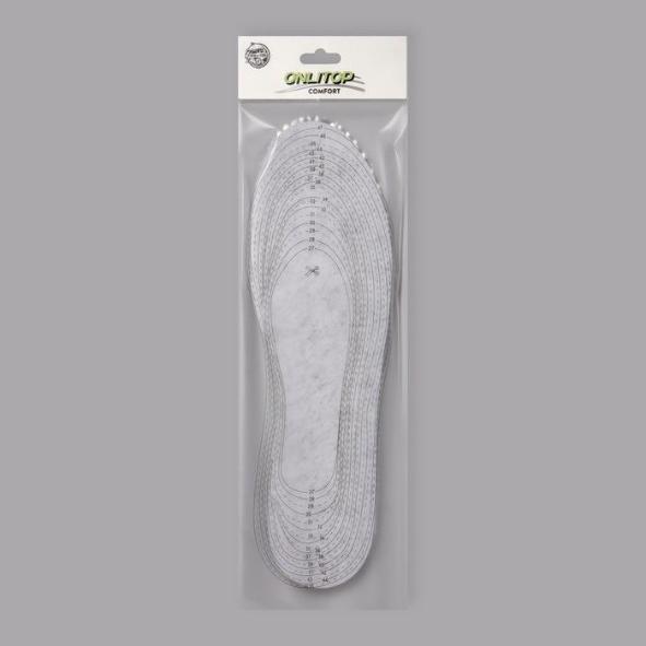 Стельки для обуви утепленные универсальные (цвет серый) р-р 27-47