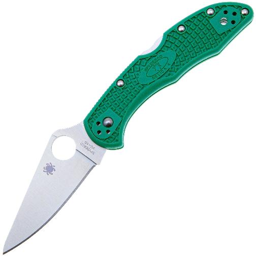 Нож складной Spyderco Delica 4 Lightweight Flat Ground Green, C11FPGR