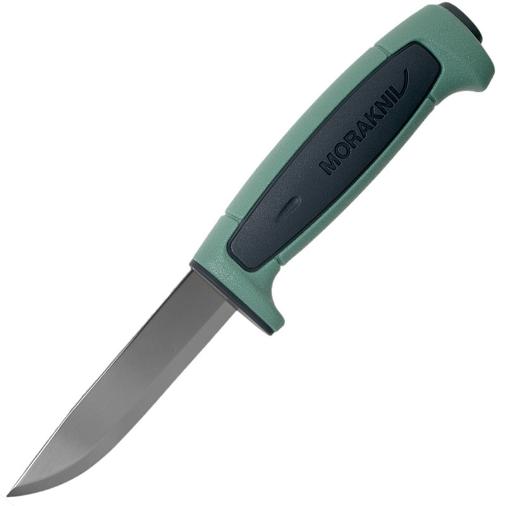 Нож Morakniv Basic 546 нержавеющая сталь, пластиковая ручка (зкеленая) серая вставка