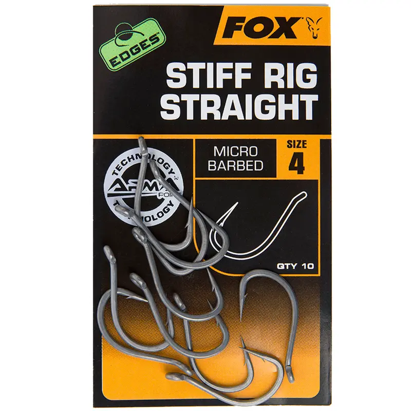 Крючки карповые EDGES Stiff Rig Straight  №4