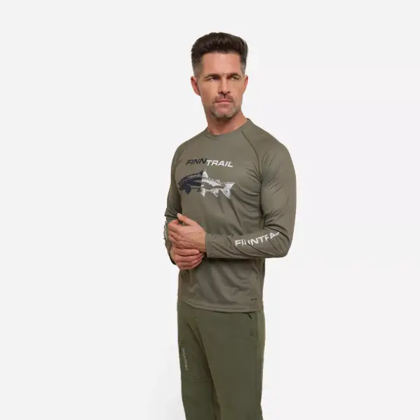 Лонгслив  Finntrail Wave Fish 6611 Khaki №2