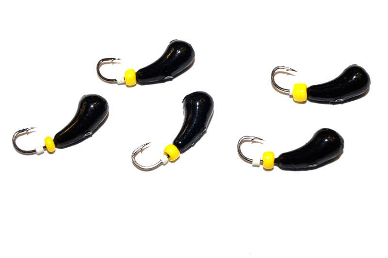 Уралка черная с бисером желтым 7х2,5мм 813N2