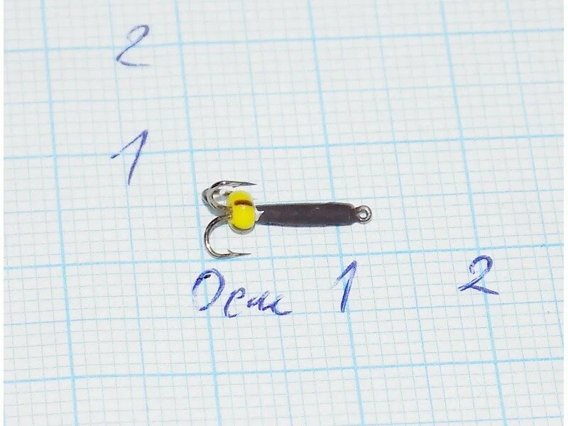 Черт-вертикалка черный с бисером желтым 6х2мм 1521P2